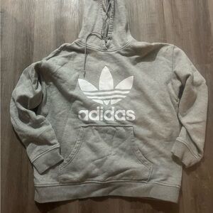 Adidas Heather Gray Hoodie with White‎ Accents